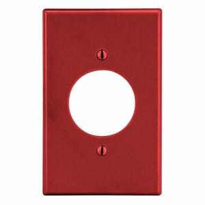 HUBBELL WIRING DEVICE-KELLEMS P720R Einzelsteckdosen-Wandplatte, 1 Gang, Rot, Kunststoff | CJ3JHR 55KU32