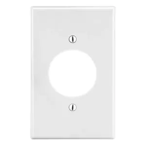 HUBBELL WIRING DEVICE-KELLEMS P720W Single Receptacle Wall Plate, 1 Gang, White, Plastic | CJ3JHK 55KU36