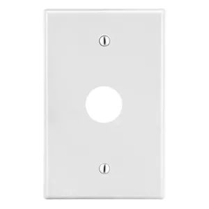 HUBBELL WIRING DEVICE-KELLEMS P737W Single Receptacle Wall Plate, 1 Gangs, White, Plastic, Smooth | CJ3JHM 55KT91