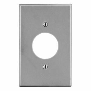 HUBBELL WIRING DEVICE-KELLEMS P7GY Single Receptacle Wall Plate, 1 Gangs, Gray, Plastic, Smooth | CJ3JHT 55KT30