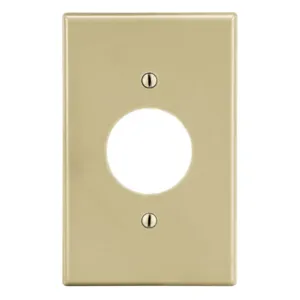 HUBBELL WIRING DEVICE-KELLEMS P7I Single Receptacle Wall Plate, 1 Gangs, Ivory, Plastic, Smooth | CJ3JHN 55KT31