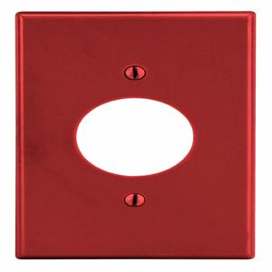 HUBBELL WIRING DEVICE-KELLEMS P7R Single Receptacle Wall Plate, Red, 1 Gang | CH6QZN 55KT32