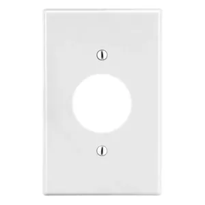 HUBBELL WIRING DEVICE-KELLEMS P7W Single Receptacle Wall Plate, White, 1 Gang | CH6QZR 55KT33