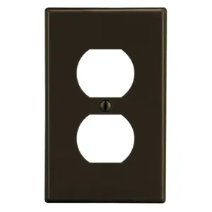 HUBBELL WIRING DEVICE-KELLEMS P8 Duplex Receptacle Wall Plate, 1 Gang, Brown, Plastic | CJ2BAE 55KT34