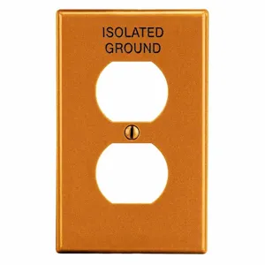 HUBBELL WIRING DEVICE-KELLEMS P8OIG Duplex Receptacle Wall Plate, 1 Gang, Orange | CJ2AZV 55KT44