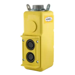 HUBBELL WIRING DEVICE-KELLEMS PBS22 Pendant Control Station, Two Button, 250 VAC, Yellow | CE6TTX