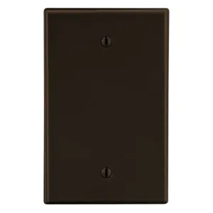 HUBBELL WIRING DEVICE-KELLEMS PJ13 Blank Box Mount Wall Plate, 1 Gangs, Mid Size, Brown, Plastic | CH9RJR 55KU12