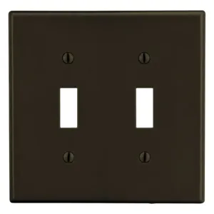 HUBBELL WIRING DEVICE-KELLEMS P2 Toggle Switch Wall Plate, 2 Gangs, Light Almond, Plastic | CJ3QJY 55KR95