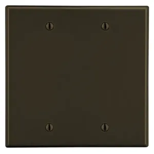 HUBBELL WIRING DEVICE-KELLEMS PJ23 Blank Box Mount Wall Plate, 2 Gangs, Mid Size, Brown, Plastic | CH9RKB 55KT81