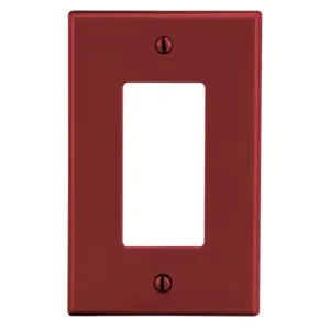 HUBBELL WIRING DEVICE-KELLEMS P26R Rocker Wall Plate, 1 Gangs, Standard, Red, Plastic | CJ3ERE 55KT12