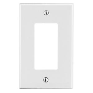 HUBBELL WIRING DEVICE-KELLEMS P26W Rocker Wall Plate, 1 Gangs, Standard, White, Plastic | CJ3ERB 55KT13