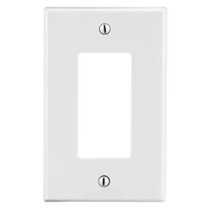 HUBBELL WIRING DEVICE-KELLEMS P26W Rocker Wall Plate, 1 Gangs, Standard, White, Plastic | CJ3ERB 55KT13