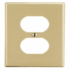 HUBBELL WIRING DEVICE-KELLEMS PJ8I Duplex Receptacle Wall Plate, Ivory, 1 Gang | CH6REB 55KT65