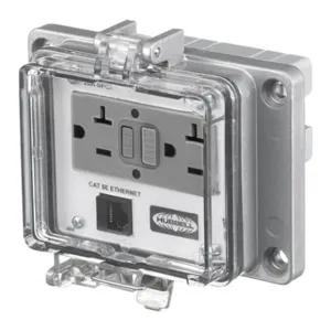 HUBBELL WIRING DEVICE-KELLEMS PR205E Receptacle, With Ethernet, 20 A, 125 V | AA9FPN 1CXG2