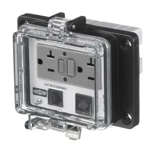 HUBBELL WIRING DEVICE-KELLEMS PR4X205EB Receptacle, With Ethernet, Circuit Breaker, 20 A, 125 V | AA9FPV 1CXG8