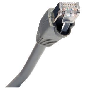 HUBBELL WIRING DEVICE-KELLEMS PS5E01GY Patch Cord, Cat5E, Ps5E, Shielded, Gray, 1 Ft Length | BD3TAZ