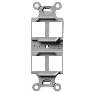 HUBBELL WIRING DEVICE-KELLEMS Q106G Outlet Frame, Duplex 106, 4-Port, Gray | BC8DHR