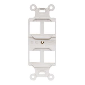 HUBBELL WIRING DEVICE-KELLEMS Q106W Outlet Frame, Duplex 106, 4-Port, White | BD3RBM