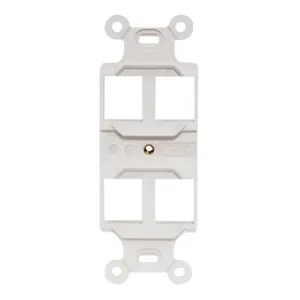 HUBBELL WIRING DEVICE-KELLEMS Q106W Outlet Frame, Duplex 106, 4-Port, White | BD3RBM