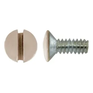 HUBBELL WIRING DEVICE-KELLEMS RA38ALPK100 Wallplate Replacement Screws, 3/8 Inch Length, Almond, Pack Of 100 | CE6RWQ