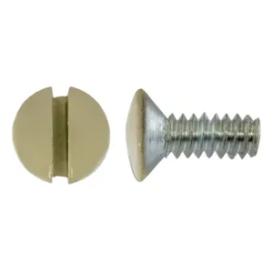 HUBBELL WIRING DEVICE-KELLEMS RA38IPK100 Wallplate Replacement Screws, 3/8 Inch Length, Ivory, Pack Of 100 | BD2CLB