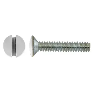 HUBBELL WIRING DEVICE-KELLEMS RA88WPK100 Wallplate Replacement Screws, 1 Inch Length, White, Pack Of 100 | BD2TEL