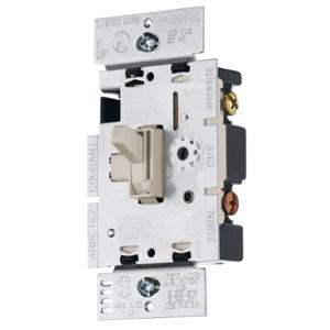 HUBBELL WIRING DEVICE-KELLEMS RAYCL153PLA Dimmer Switch, Rotary, Three Way, Cfl And Led Loads, Light Almond | CE6RMX