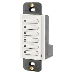 HUBBELL WIRING DEVICE-KELLEMS RCS6W Load Logic Room Controller Switch, 6 Button, With Pilot Light, White | BD3YCZ