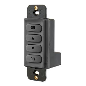 HUBBELL WIRING DEVICE-KELLEMS RCSNRLFBK Load Logic Room Controller Switch, Off-Up-Down-On, Schwarz | BD3PVL