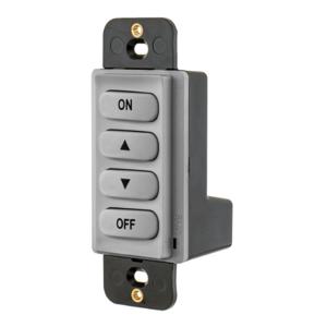 HUBBELL WIRING DEVICE-KELLEMS RCSNRLFGY Load Logic Room Controller Switch, Off-Up-Down-On, Gray | BD4AEP