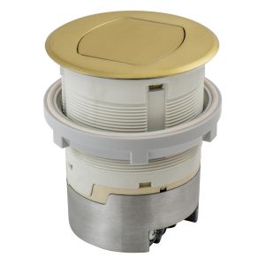 HUBBELL WIRING DEVICE-KELLEMS RCT220BR Kitchen Counter Receptacle, 20A, Surface Mount, Brass | CE6QZA