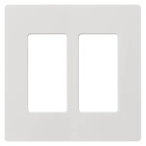 HUBBELL WIRING DEVICE-KELLEMS RCW2W Wallplate, Non-Metallic, 2-Gang, 2 Decorator Opening, Snap-On, White | BC9EGM