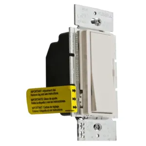 HUBBELL WIRING DEVICE-KELLEMS RDVCL153PLA Dimmer Switch, Rotary, Single Pole, Three Way, Cfl And Led Loads, Light Almond | CE6RNA