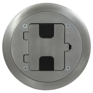 HUBBELL WIRING DEVICE-KELLEMS RF406ALU Floor Box Flange And Door, Aluminium Finish | BD4QJK