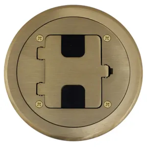 HUBBELL WIRING DEVICE-KELLEMS RF406BR Floor Box, Brass | CE6RNT