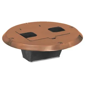 HUBBELL WIRING DEVICE-KELLEMS RF506BN Floor Box, Flange And Door, Brown | CE6RPC