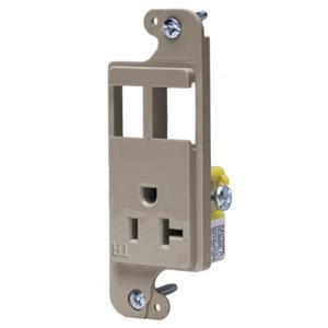 HUBBELL WIRING DEVICE-KELLEMS RJ62ALTR-Buchse, J-Load-Medienausgang, 20 A, 125 V, manipulationssicher, 2 Anschlüsse, Mandel | BC8MFK