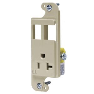 HUBBELL WIRING DEVICE-KELLEMS RJ62ITR Receptacle, J-Load Media Outlet, 20A, 125V, Tamper Resistant, 2-Port, Ivory | BD4WQW