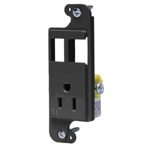 HUBBELL WIRING DEVICE-KELLEMS RJ65BKTR Receptacle, J-Load Media Outlet, 15A, 125V, Tamper Resistant, Black | BD6CMG