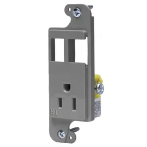 HUBBELL WIRING DEVICE-KELLEMS RJ65GYTR Receptacle, J-Load Media Outlet, 15A, 125V, Tamper Resistant, 2-Port, Gray | BD6DEX