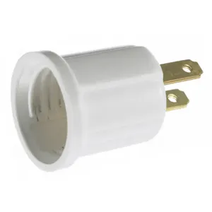 HUBBELL WIRING DEVICE-KELLEMS RL200 Incadescent Adapter, 2 Pole, 15 A, White | CE6YBR