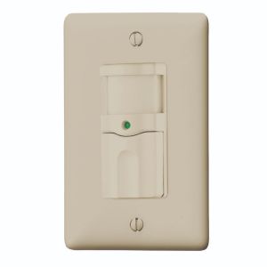 HUBBELL WIRING DEVICE-KELLEMS RMS100I VACancy Sensor Switch, 500W, 125VAC, Ivory | CE6RUW
