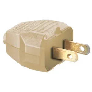 HUBBELL WIRING DEVICE-KELLEMS RP123I Male Plug, With Zip Cord, 15 A, 2 Pole, Ivory | CE6YDD