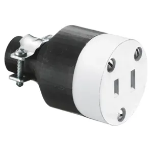 HUBBELL WIRING DEVICE-KELLEMS RP649 Female Connector, 125 V, 15 A, White | CE6YDH