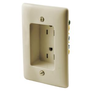 HUBBELL WIRING DEVICE-KELLEMS RR1510I Receptacle Plate, 15A 125V,, Electric Ivory | BD4LJT