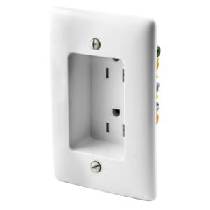 HUBBELL WIRING DEVICE-KELLEMS RR1510W Receptacle Plate, 15A 125V, White | BD4DKL