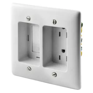 HUBBELL WIRING DEVICE-KELLEMS RR1512W Receptacle Plate, 15A 125V,White | BD4BGV