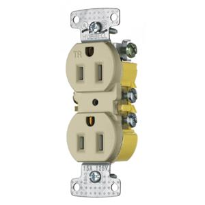 HUBBELL WIRING DEVICE-KELLEMS RR15SITR Steckdose, Standard-Duplex, Unterputzmontage, 15 A, 125 V AC, Elfenbein | BD2HFM 55MU58