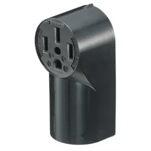 HUBBELL WIRING DEVICE-KELLEMS RR350 Receptacle, Single, 50A, 125/250V, 3-Pole, Surface Mount, Black | BC8MFL