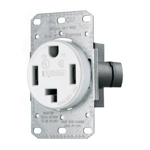 HUBBELL WIRING DEVICE-KELLEMS RR430FW Receptacle, Single, 30A, 125/250V, 3-Pole, Flush Mount, White | BD6DEZ